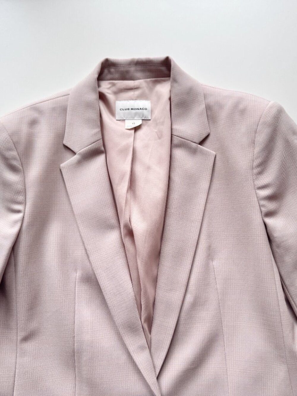 CLUB MONACO Borrem Pink Mauve Wool Blend Single Breasted Blazer, Size 12 - Picture 7 of 16